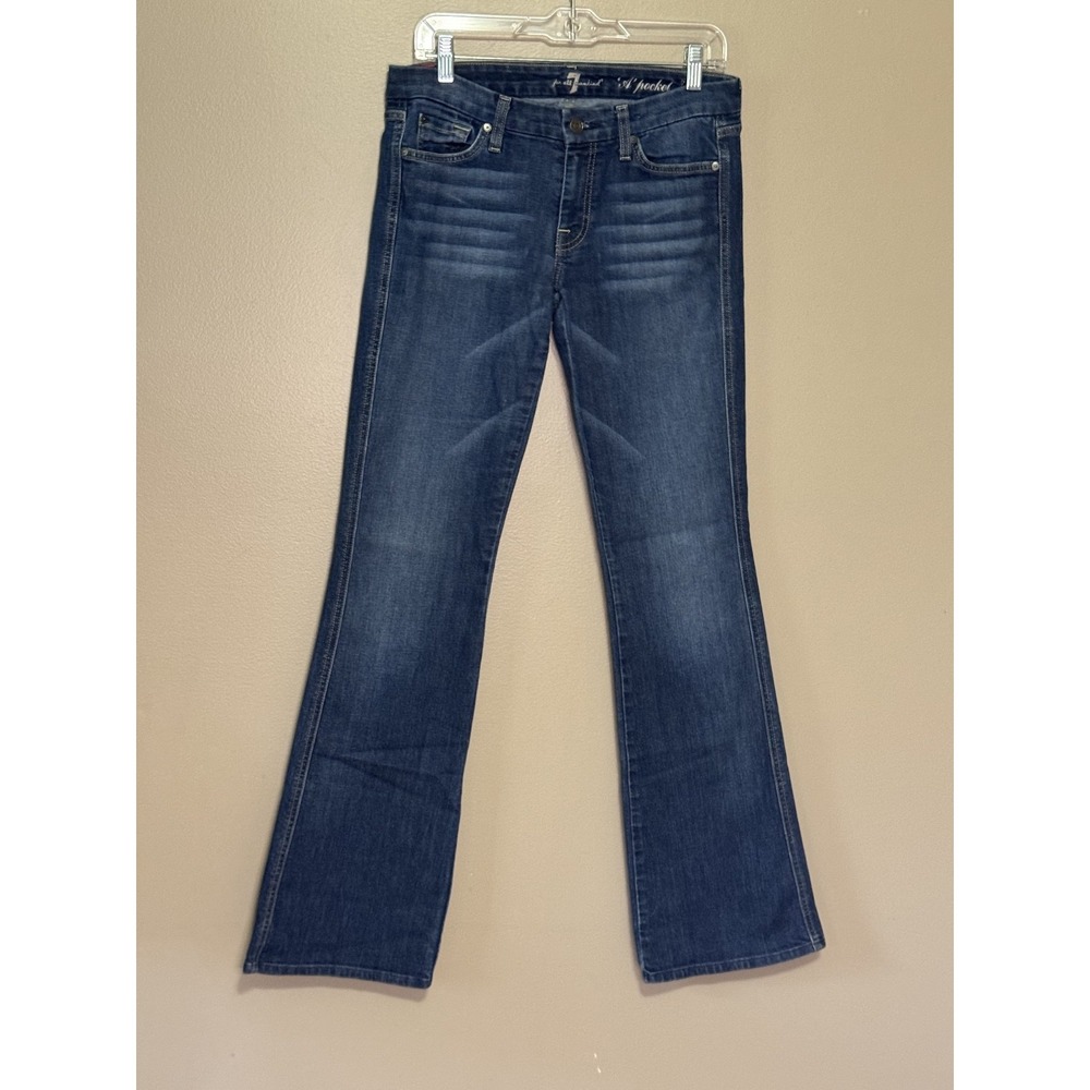 7 For All Mankind A Pocket Bootcut Jeans Blue Denim Low Rise Size 29